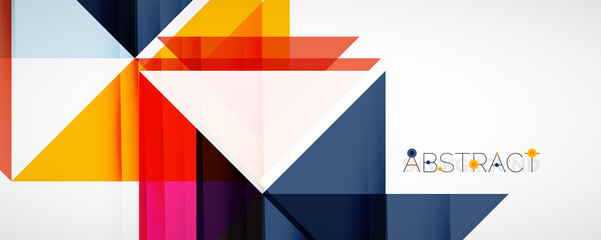 Geometric abstract background. Techno color triangle shapes. Vector illustration for covers, banners, flyers and posters and other designs