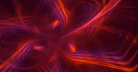 3D rendering abstract multicolor fractal light background