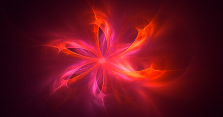 3D rendering abstract multicolor fractal light background