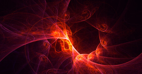 3D rendering abstract multicolor fractal light background