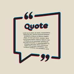 Quote square text with bracket, vector background