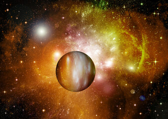 galaxy in a free space. 3D rendering