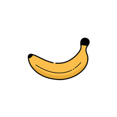 banana isolated on white background. Vector illustration in flat cartoon design. 