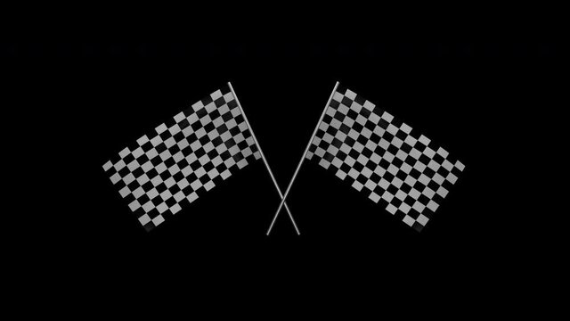 Checkered Race Flag Racing Flags, Race Finish Flag, 4k, Alpha Channel, Apple ProRes