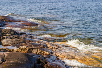 Waves on a rocky beach