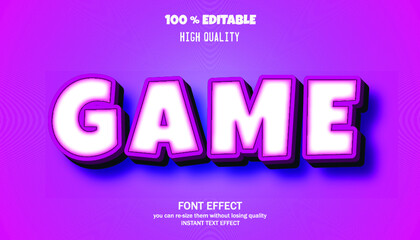3D cartoon text style, editable text effect