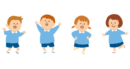 ご機嫌な子供たちのイラスト