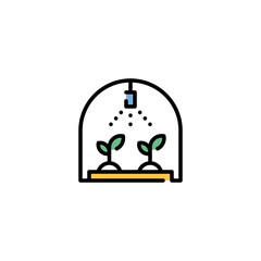 Vector Farm Greenhouse Irrigation Icon
