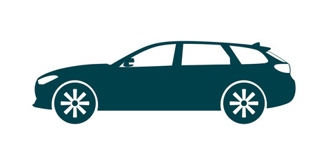 Station wagon car icon on white background isolated. Vector illustration.