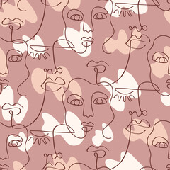 Abstract faces seamless pattern texture