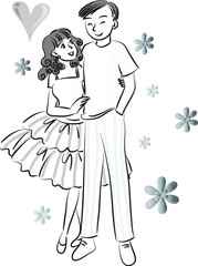 vector cartoon young people set 