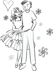vector cartoon young people set 