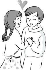 vector cartoon young people set 
