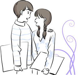 vector cartoon young people set 