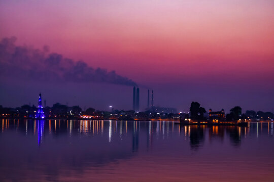 Night View Kishor Sagar talab kota, Rajasthan, india. 