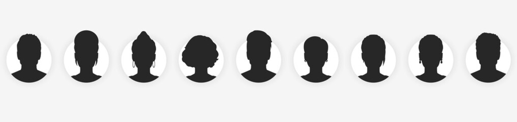 Set man and woman avatar profile. User face icons Male and female. Flat design. Vector illustration EPS10