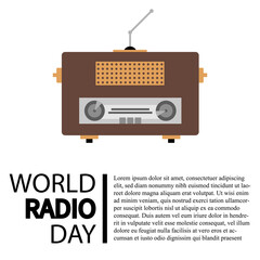 World Radio Day Vector Illustration. which is held on February 13th, for poster, background. simple eps 10