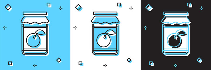 Set Jam jar icon isolated on blue and white, black background. Vector.