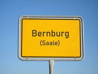 Ortsschild Bernburg Saale