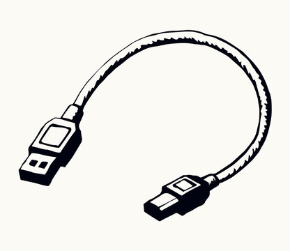 Cord For Charging The Phone. Vector Drawing