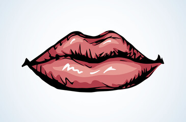 Lips. Vector drawing icon sign
