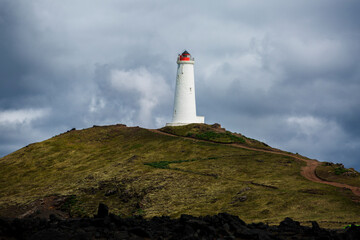 Fototapeta na wymiar Lighthouse on a Cloudy Day