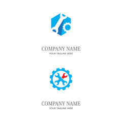 Set Wrench service Logo Template vector icon illustration design