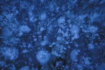 air under ice bubbles, abstract seasonal winter cold background outside nature