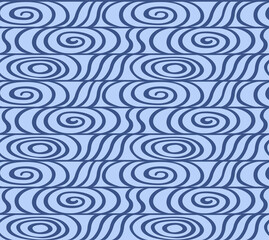 Japanese Swirl Stripe Vector Seamless Pattern