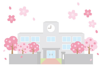 Fototapeta premium 学校の校舎（春）