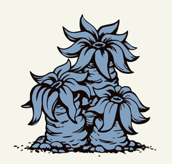 Undersea world. Seaweed. Vector drawing