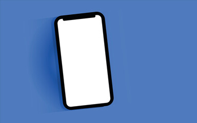 Smartphone on blue background