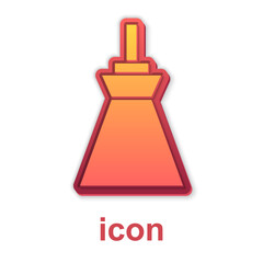 Gold Lamp hanging icon isolated on white background. Ceiling lamp light bulb. Vector.