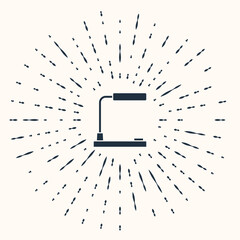 Grey Table lamp icon isolated on beige background. Desk lamp. Abstract circle random dots. Vector.