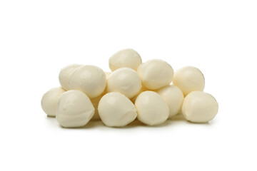 Delicious mozzarella cheese isolated on white background