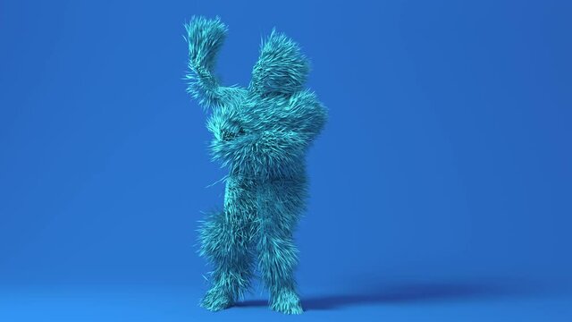 3d character funny dancing Hip Hop, Opening show on colorful changing variety.  isolated background. 3d render