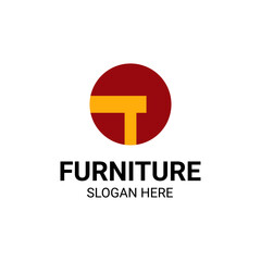 Modern Unique Furniture and Household with Sofa or Chair Icon Logo Vector Design Template Isolated.