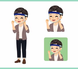 A man in a brown cardigan