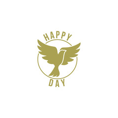 dove bird flying logo. Peace logo.
