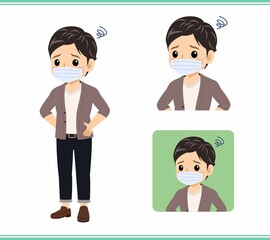 A man in a brown cardigan