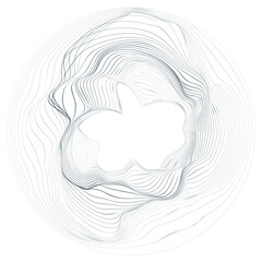 Flow Lines in Circle Form . Spiral Vector Illustration .Technology round Logo . Design element . Abstract Geometric shape . Striped border 