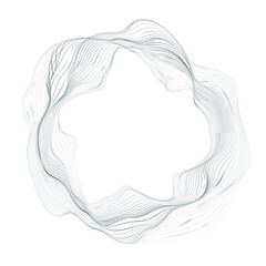 Flow Lines in Circle Form . Spiral Vector Illustration .Technology round Logo . Design element . Abstract Geometric shape . Striped border 