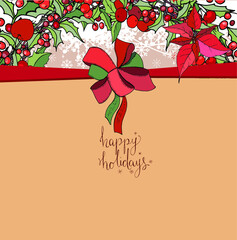 Square greeiting card with christmas elements for festive and season design