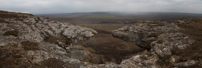 'Kissing rocks' on the top of the plateau of The White Rock (Belaya skala), Crimea