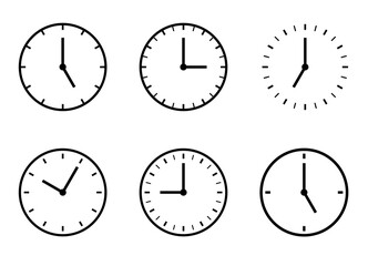 時計アイコンの時間バリエーションセット