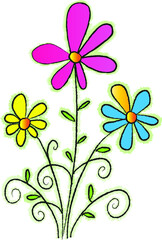 vector drawing flower border frame card background