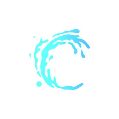 Blue water splash vector logo collection