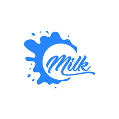 Milk Icon. Milk, Yogurt or Cream Blot. Milk Logo Template