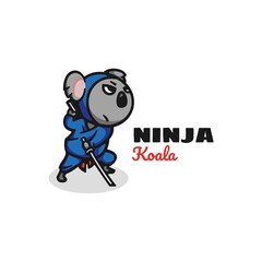 Vector Logo Illustration Ninja Simple Mascot Style. © Ivan_Artnivora