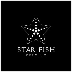 Starfish in Flat Style Isolated on Black Background